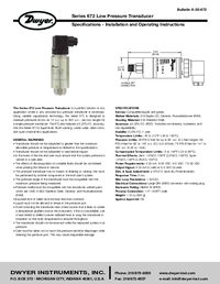 Thumbnail of document Manual - 672 Low Pressure Transducer